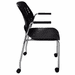 300 Lbs. Capacity Black Polypropylene Mobile Stacking Chair with Armrests