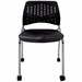 300 Lbs. Capacity Black Stacking Chair on Casters