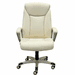 300-Lbs. Capacity High Back Chair with Cream Leather & Champagne Frame