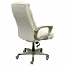 300-Lbs. Capacity High Back Receptionist's Chair with Cream Leather & Champagne Frame