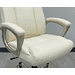 300-Lbs. Capacity High Back Receptionist's Chair with Cream Leather & Champagne Frame
