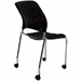 300 Lbs. Capacity Black Padded Stacking Chair on Casters