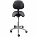 300 Lbs. Capacity Split Seat Saddle Medical Stool w/Backrest - 22 to 29 Inch Seat Height