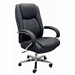 400 lbs. Cap. Cowhide Black Leather Office Desk Chair with Contrast Stitching