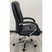 400 lbs. Cap. Cowhide Black Leather Office Desk Chair with Contrast Stitching