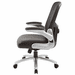 400 Lbs. Capacity Mesh Chair w/Leather Seat &amp; Flip Up Arms