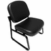 500 Lbs. Capacity Antimicrobial Black Vinyl Armless Guest Chair