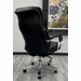 500 Lbs. Capacity Black Leather Big & Tall Executive Chair with Herringbone Stitching