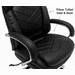500 Lbs. Capacity Black Leather Big & Tall Executive Chair with Herringbone Stitching