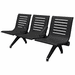 Aero Steel Public Beam Seating Series - 3-Seat Beam Seater in Black Shadow