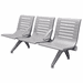 Aero Steel Public Beam Seating Series - 3-Seat Beam Seater in Gray Mist