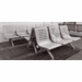 Aero Steel Public Beam Seating Series - 5-Seat Beam Seater in Gray Mist