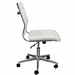 Armless Mid Back Training Room Chair in Cream Leather