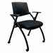 Black Flex Back Flip Seat Nesting Chair with 300 Pound Capacity