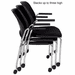 300 Lbs. Capacity Black Padded Mobile Stacking Chair with Armrests
