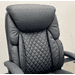Commander Genuine Leather Executive Chair with 400 lbs. Cap. in Black