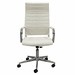Contemporary Classic High Back Padded Office Chair in Cream Leather
