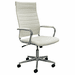 Contemporary Classic High Back Padded Office Chair in Cream Leather