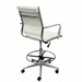 Contemporary Classic Mid Back Cream Leather Office Stool w/23" - 32"H Seat Height