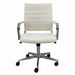 Contemporary Classic Mid Back Padded Office Chair in Cream Leather