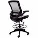 Elastic Mesh Seat Drafting Stool w/Flip Arms - 25"-34" Seat Ht.