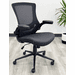 Ergonomic Desk Chair with Vinyl Seat and Flip Up Arms