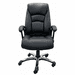 Executive Office Chair in Black Leather with Chrome Accents