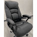Executive Office Chair in Black Leather with Chrome Accents