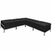 Five Piece Black Vinyl Modular L-Shaped Bench