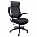 High Back Mesh Desk Chair with Flip Up Arms and Cloth Seat