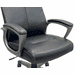 High Back Swivel Chair with Black Leather & Charcoal Frame