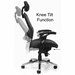 Knee-Tilt Black Mesh Back Ergonomic Chair w/Headrest