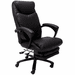 Black Leather Heated Massage Reclining Office Chair w/Footrest 