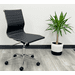 Modern Classic Black Leather Armless Office Chair