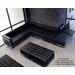 Modular Black 4-Seat Tufted Sofa
