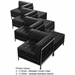 Modular Black 4-Seat Tufted Sofa