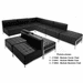 Modular Black 4-Seat Tufted Sofa