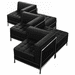 Modular Black Tufted 5-Seat Zig Zag Sofa