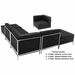 Modular Black Tufted 5-Seat Zig Zag Sofa