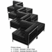 Modular Black Tufted Backless Bench