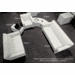 Modular White Leather Powered & USB Charging Ottoman