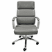 Padded Leather Chair in Fashion Gray