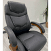 Wood Frame & Black Leather Office Chair