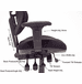 24/7 400 Lbs. Capacity Multi-Function Black Mesh Office Chair w/Adjustable Sliding Seat Depth