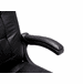 400 Lbs. Capacity Genuine Cowhide Black Leather Office Chair w/Flip Ups Arms