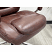 500 lbs. Capacity Genuine Cowhide Leather Desk Chair in Brown