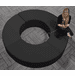  Modular Black Leather Circular Reception Bench w/Power