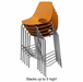 300 Lbs. Capacity Molded Plastic Shell Stackable Office Stool w/29.63" Seat Height