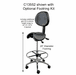 300 lbs. Cap. Medical Saddle Seat Stool w/Backrest - 22 to 29.5 inch Seat Height