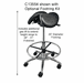 300 Lbs. Capacity Split Seat Saddle Medical  Stool - 22 to 29 Inch Seat Height